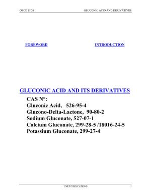 Gluconic Acid and Its Derivatives Cas N