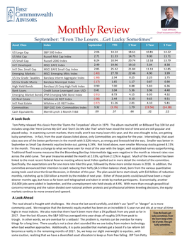 Monthly Review Chief Investment Officer