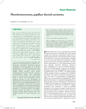Pheochromocytoma, Papillary Thyroid Carcinoma