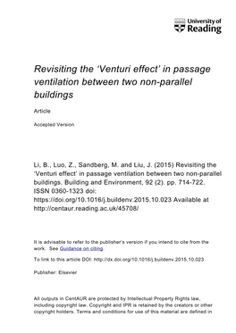 'Venturi Effect' in Passage Ventilation Between Two Non-Parallel Buildings