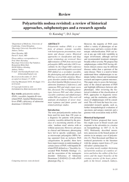 Review Polyarteritis Nodosa Revisited