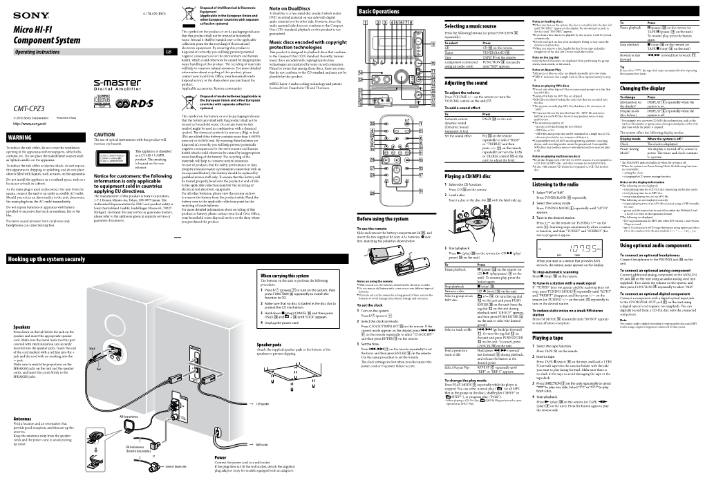 Micro HI-FI Component System