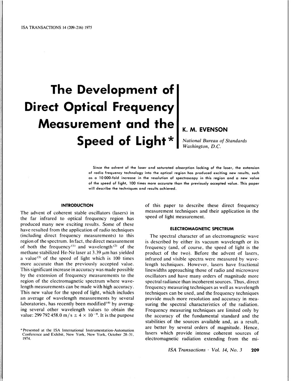 Speed of Light * Washington, D.C