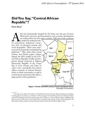 "Central African Republic"?