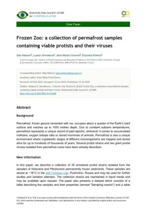 Frozen Zoo: a Collection of Permafrost Samples Containing Viable Protists and Their Viruses