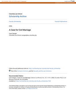 A Case for Civil Marriage