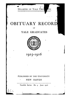 1915-1916 Obituary Record of Graduates of Yale University
