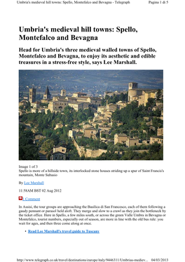 Umbria's Medieval Hill Towns: Spello, Montefalco and Bevagna - Telegraph Pagina 1 Di 5