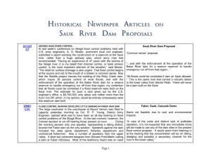 Historical Newspaper Articles on Sauk River Dam Proposals
