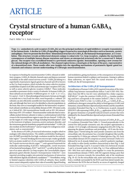 Crystal Structure of a Human GABAA Receptor