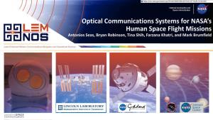 Optical Communications Systems for NASA's Human Space Flight Missions