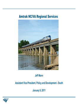 Amtrak VA/NC Regional Service Update