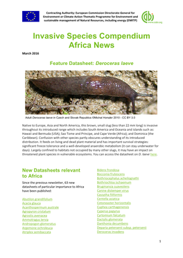 Invasive Species Compendium Africa News March 2016