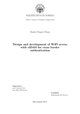Design and Development of Wifi Access with Eidas for Cross Border Authentication