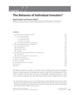 The Behavior of Individual Investors*