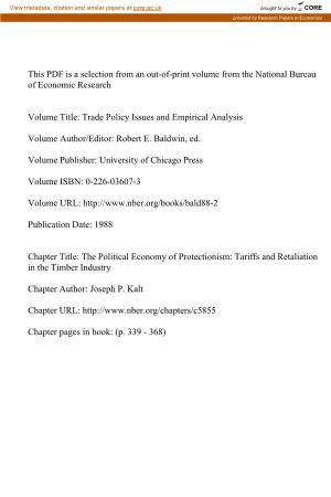 The Political Economy of Protectionism: Tariffs and Retaliation in the Timber Industry