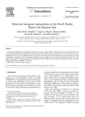 Dissolved Inorganic Radiocarbon in the North Pacific Ocean And