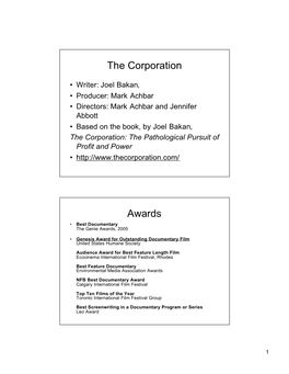 The Corporation Awards