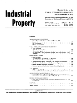 Industrial Property, 1973 Note 187 List of Participants 188 Officers and Committees 195