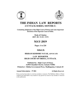 The Indian Law Reports (Cuttack Series, Monthly)