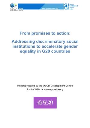 Addressing Discriminatory Social Institutions to Accelerate Gender Equality in G20 Countries