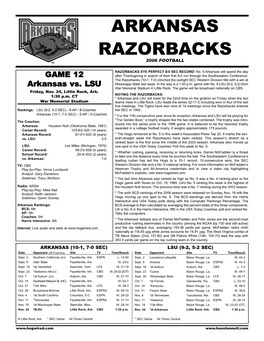 Arkansas Game Notes