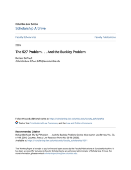The 527 Problem . . . and the Buckley Problem