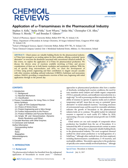 Application of Ω-Transaminases in the Pharmaceutical Industry