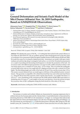 Ground Deformation and Seismic Fault Model of the M6.4 Durres (Albania) Nov