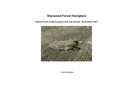 Sherwood Forest Hemiptera Species List