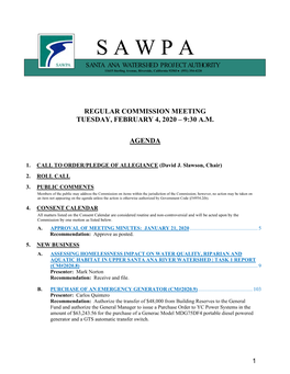 S a W P a SANTA ANA WATERSHED PROJECT AUTHORITY 11615 Sterling Avenue, Riverside, California 92503 • (951) 354-4220