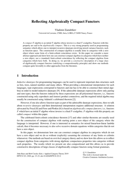 Reflecting Algebraically Compact Functors