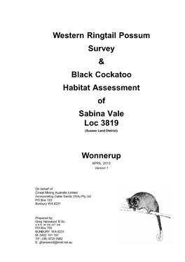 Western Ringtail Possum Survey & Black Cockatoo Habitat