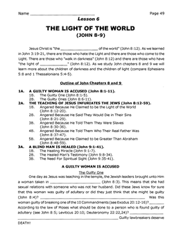The Light of the World (John 8-9)