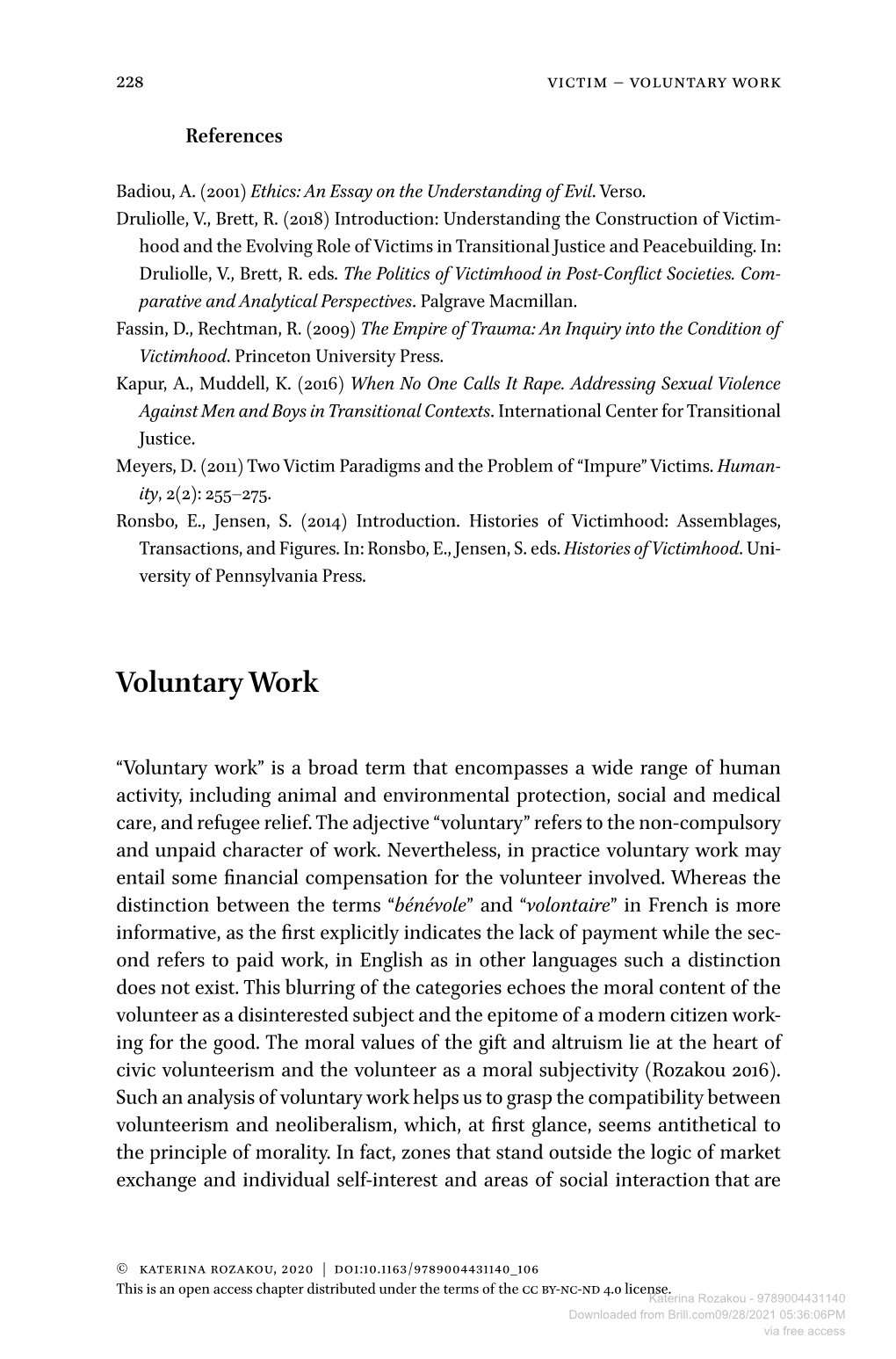 Voluntary Work