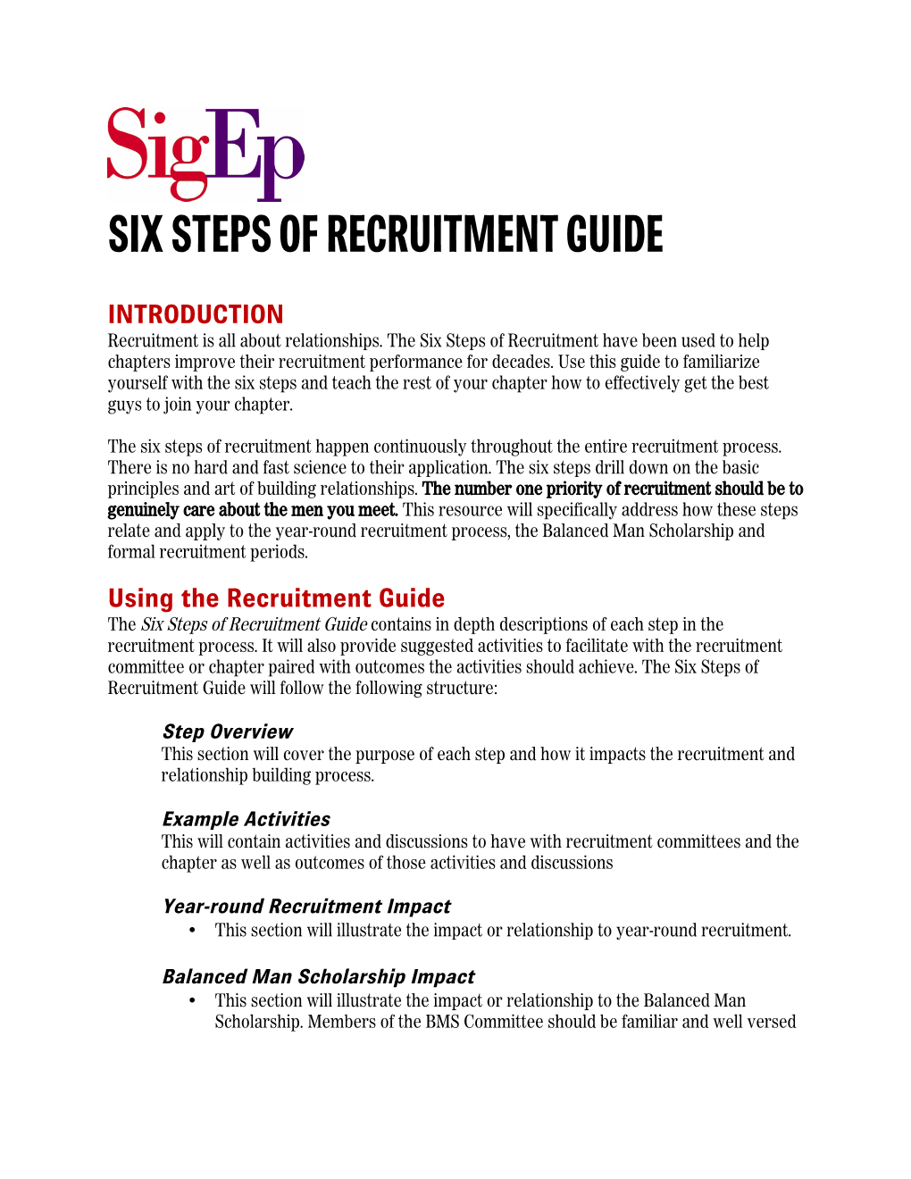 Six Steps of Recruitment Guide