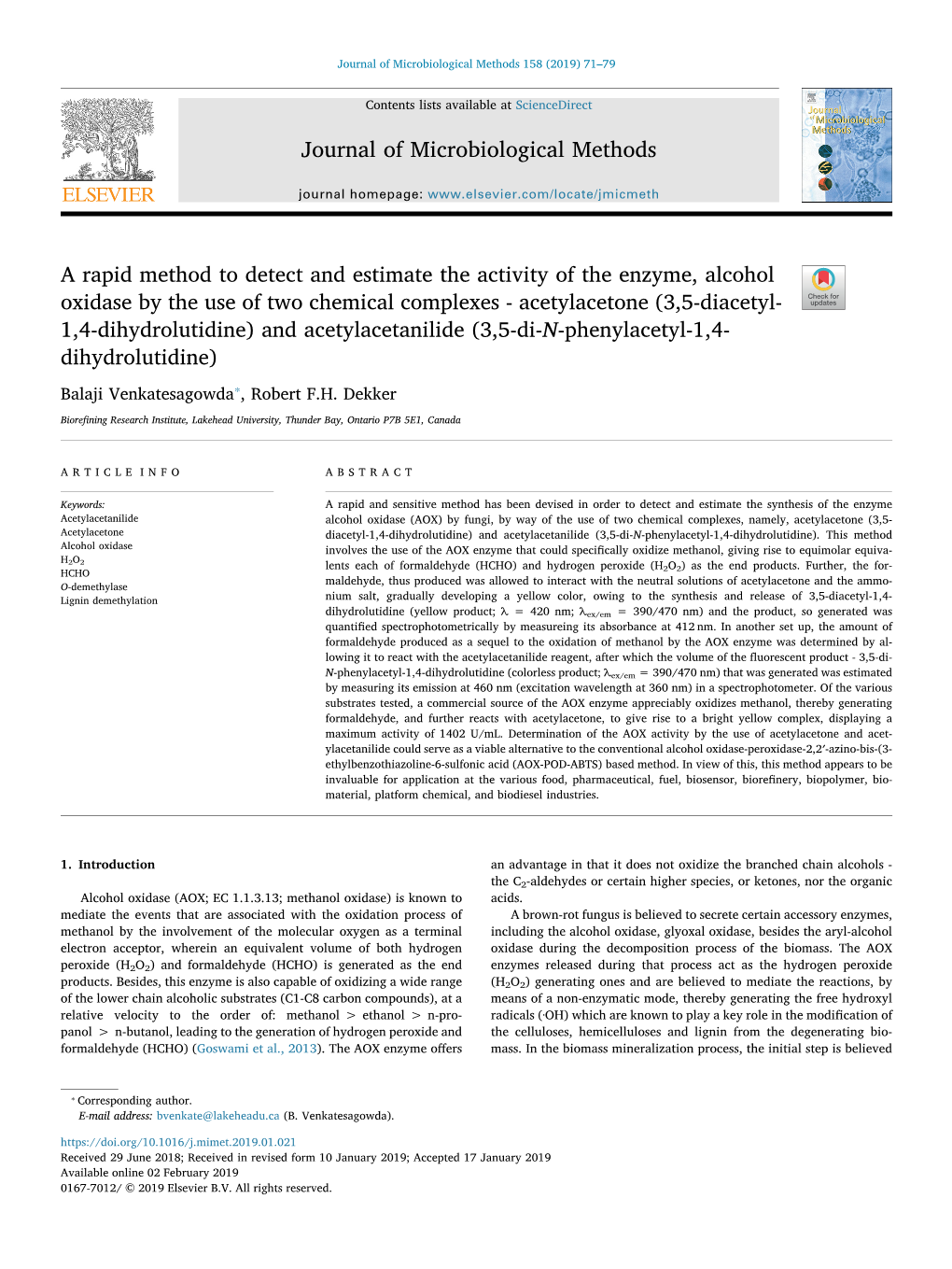 Journal of Microbiological Methods a Rapid Method to Detect and Estimate