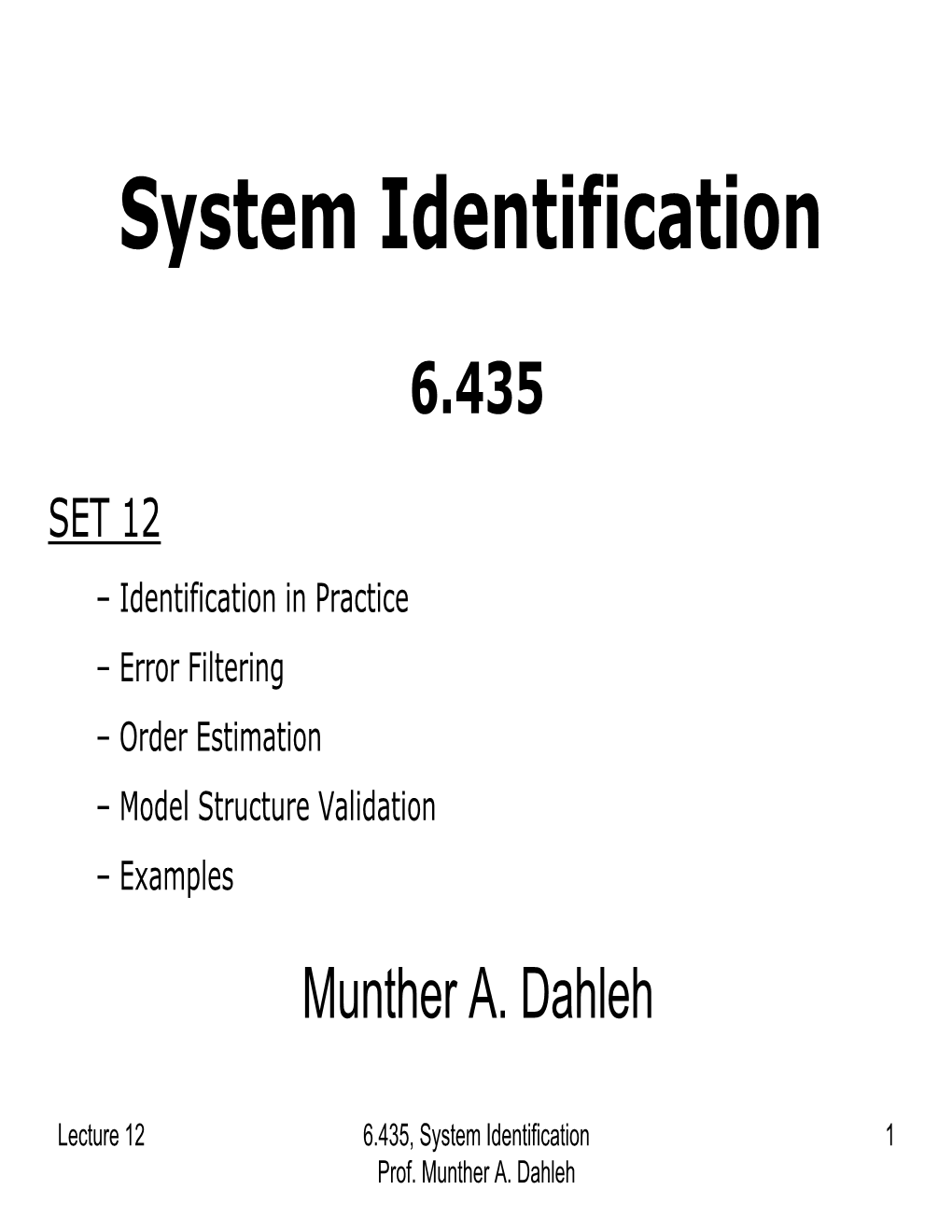 System Identification