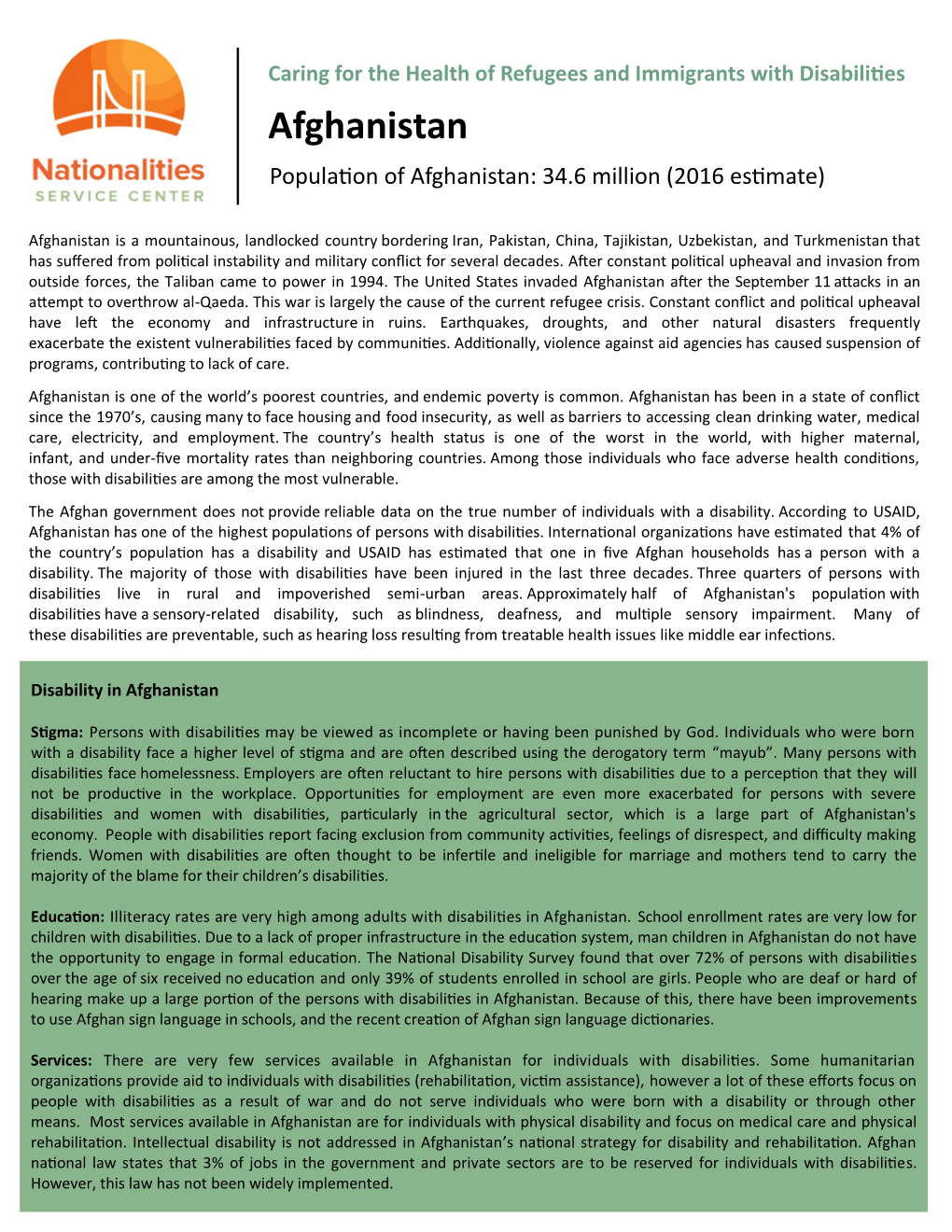 Afghanistan Population of Afghanistan: 34.6 Million (2016 Estimate)