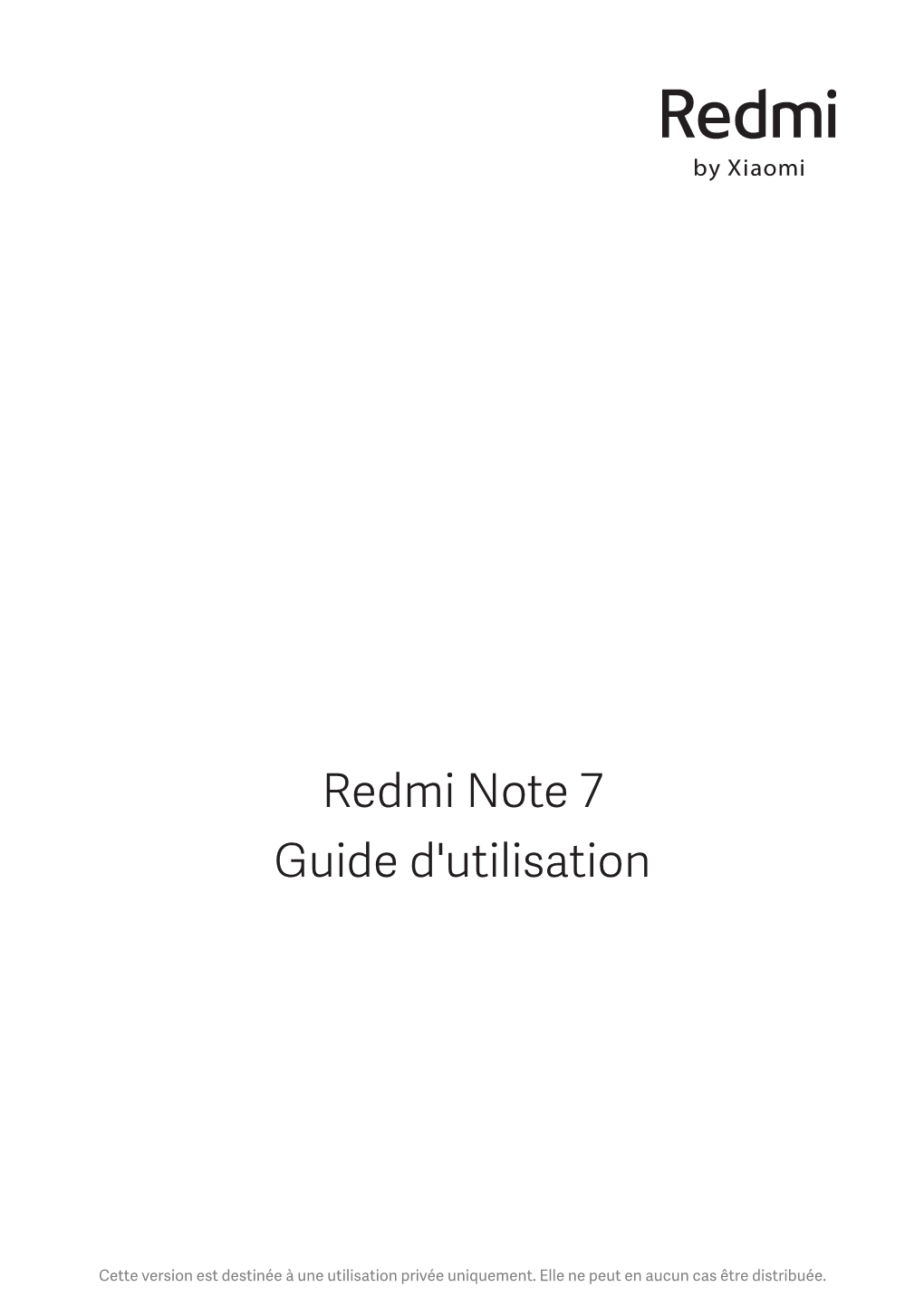 Redmi Note 7 Guide D'utilisation