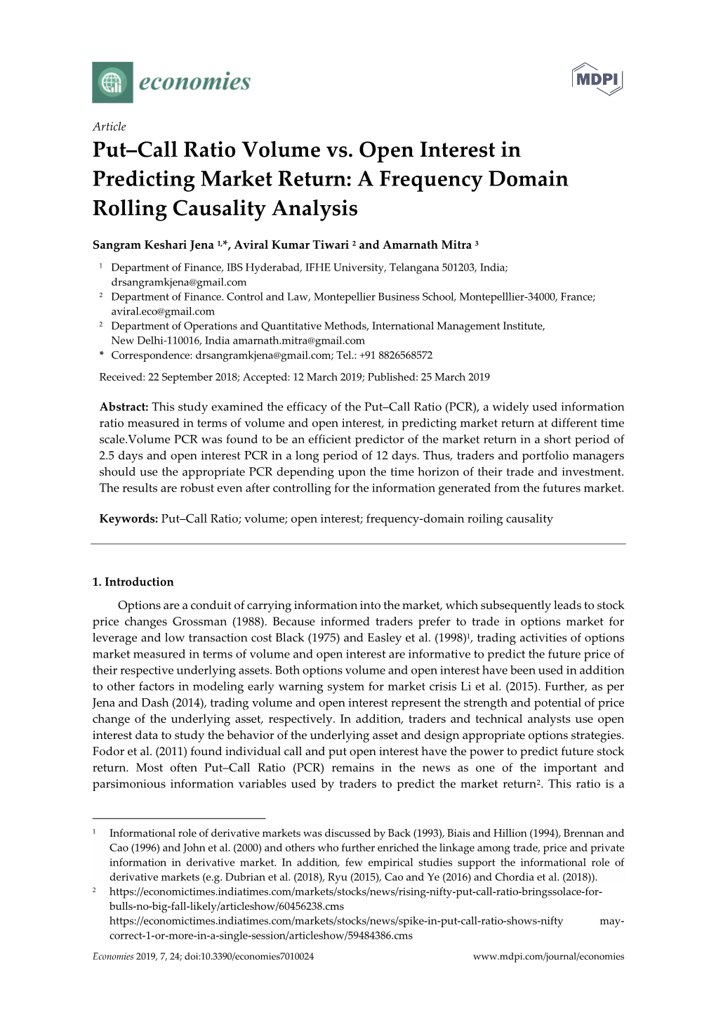 Put–Call Ratio Volume Vs. Open Interest in Predicting Market Return: a Frequency Domain Rolling Causality Analysis