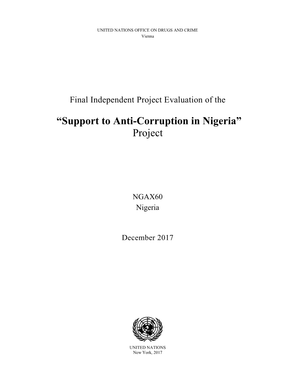 Support to Anti-Corruption in Nigeria” Project