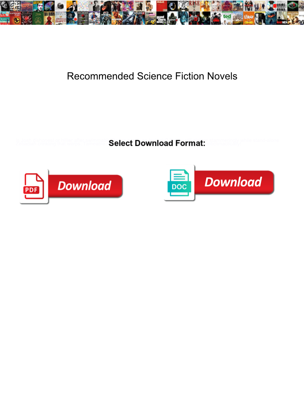 Recommended Science Fiction Novels