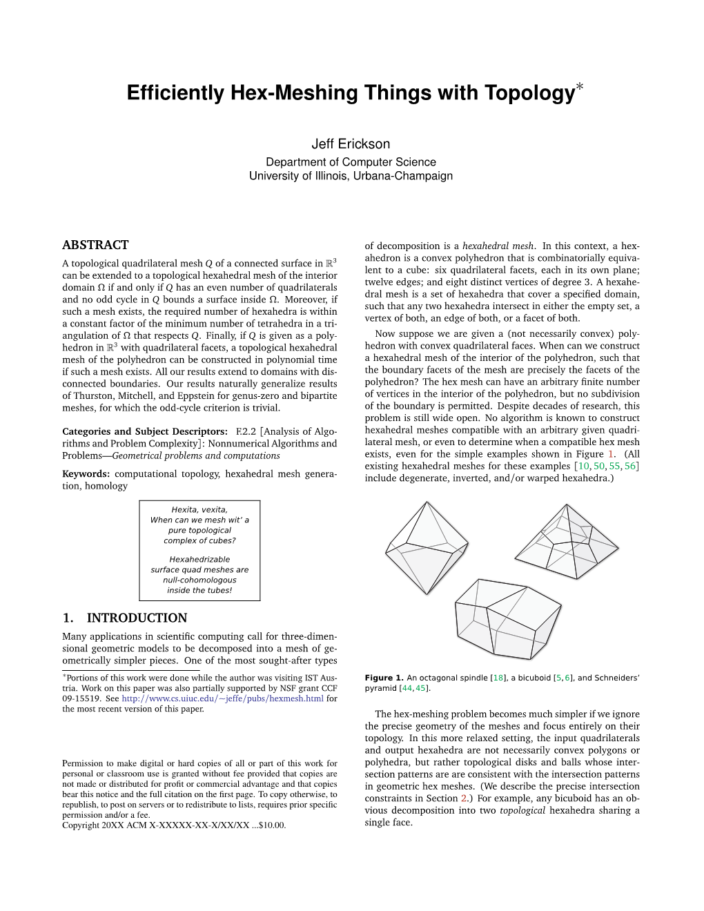 Efficiently Hex-Meshing Things with Topology