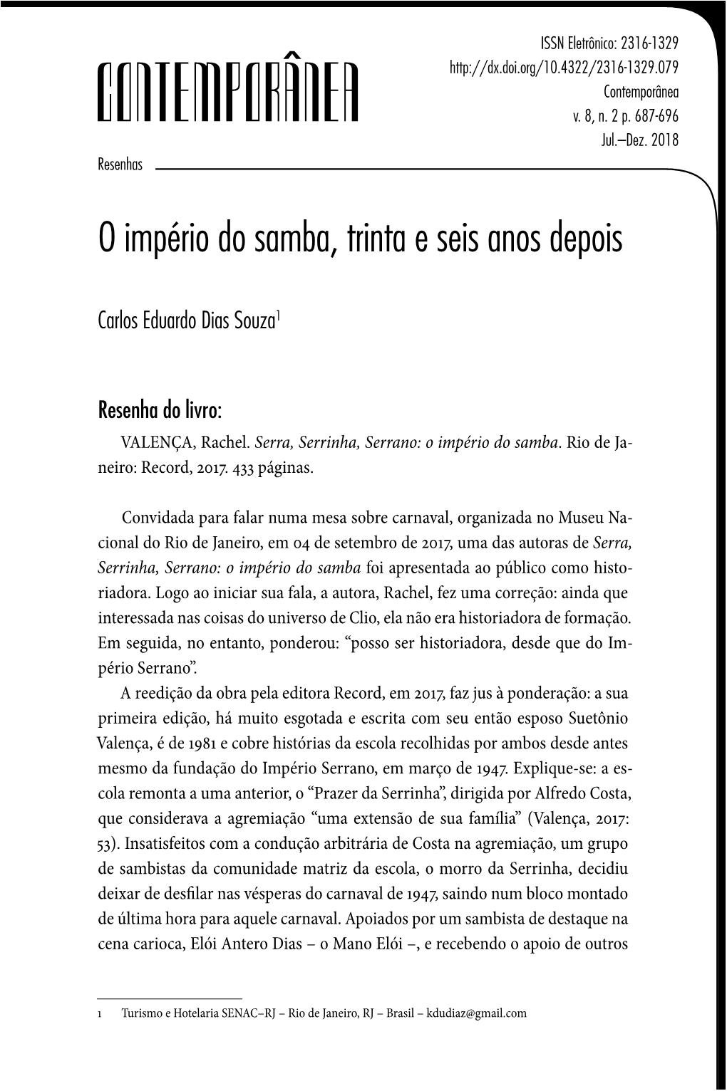 O Império Do Samba, Trinta E Seis Anos Depois