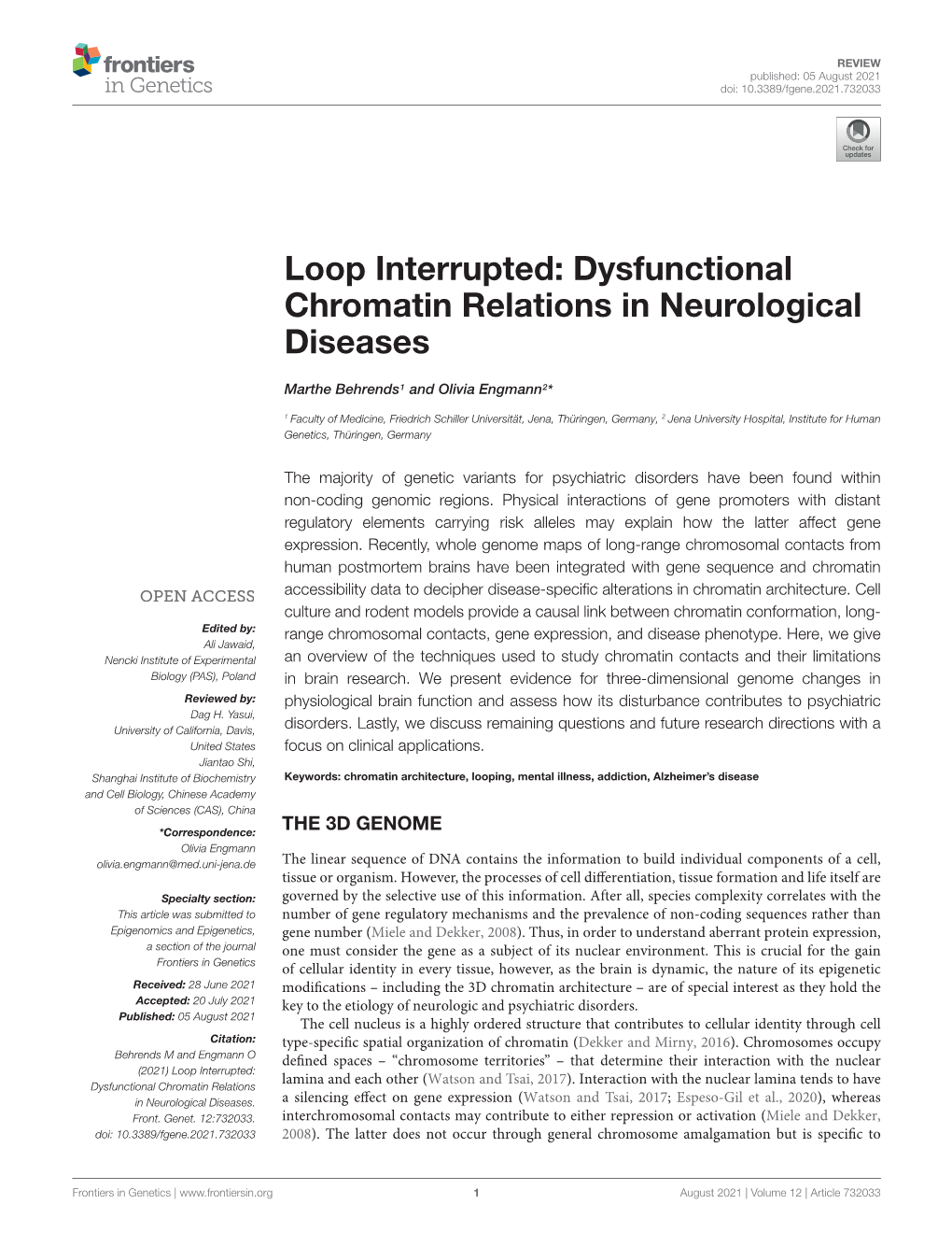 Dysfunctional Chromatin Relations in Neurological Diseases