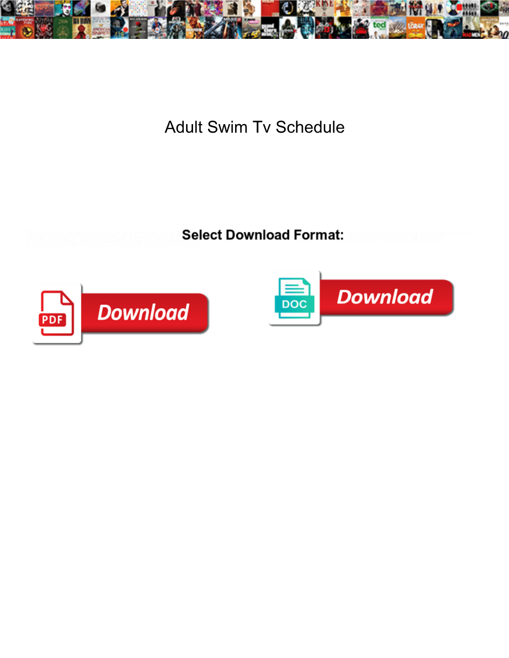 Adult Swim Tv Schedule