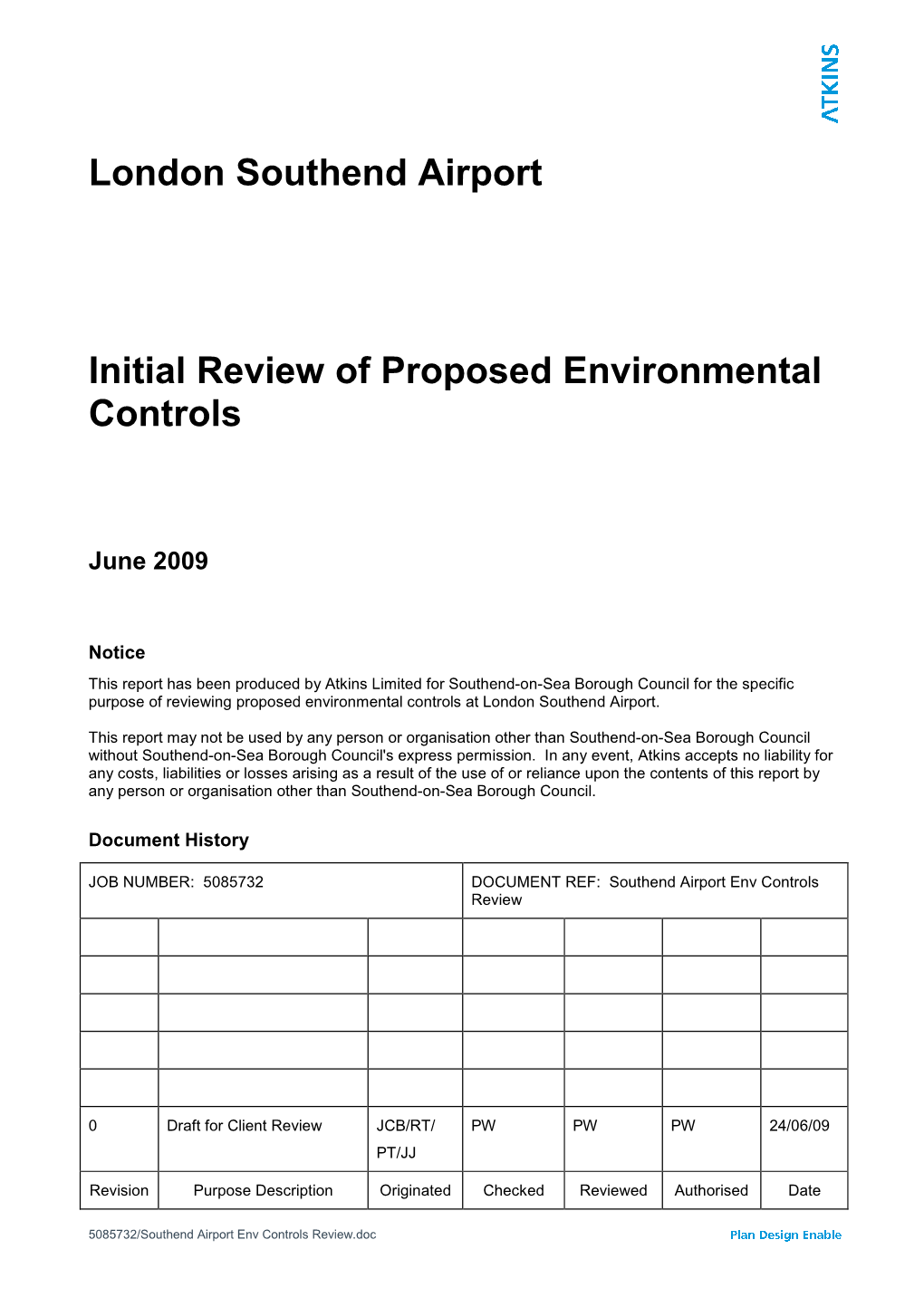 London Southend Airport Initial Review of Proposed Environmental Controls