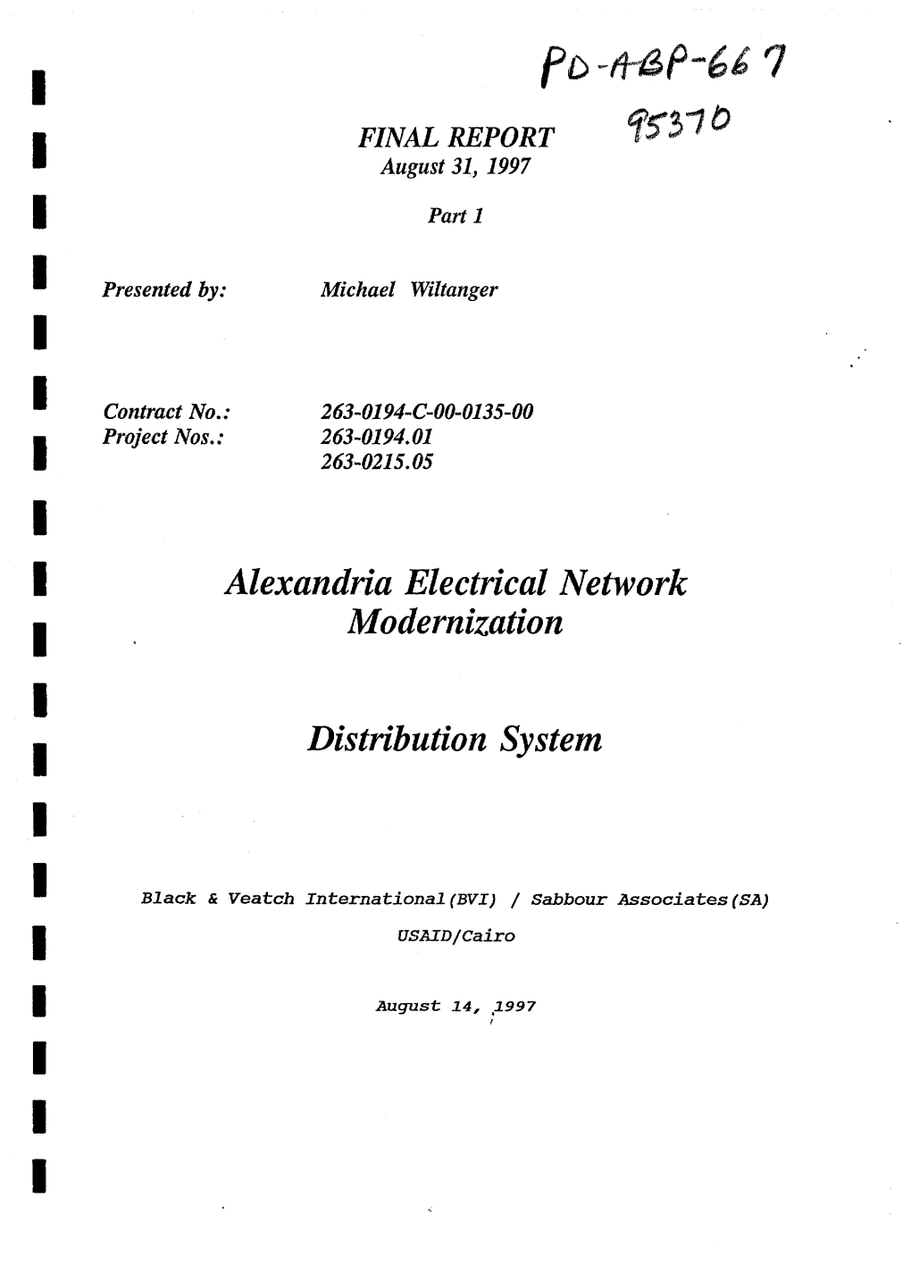 Alexandria Electrical Network Modernization Distribution System