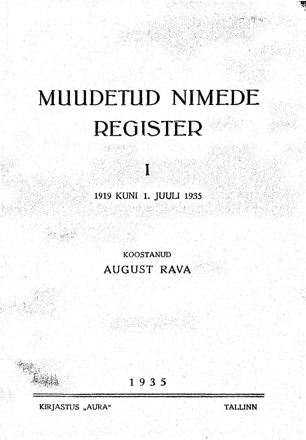 Muudetud Nimede Register